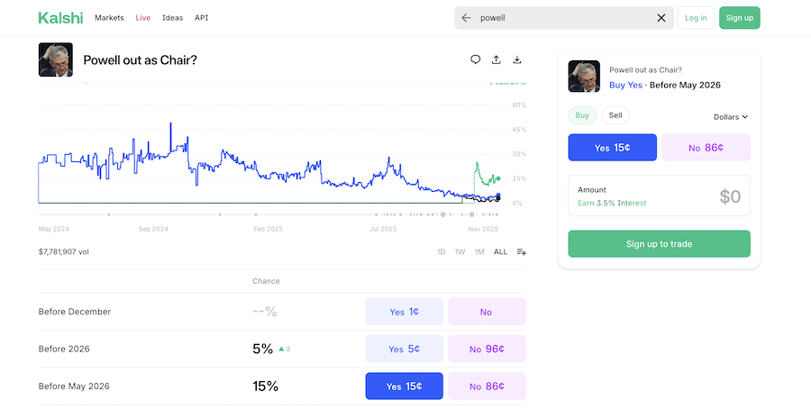 Example of how to read the odds using Powell out as chair