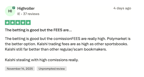 Trustpilot review and score rating