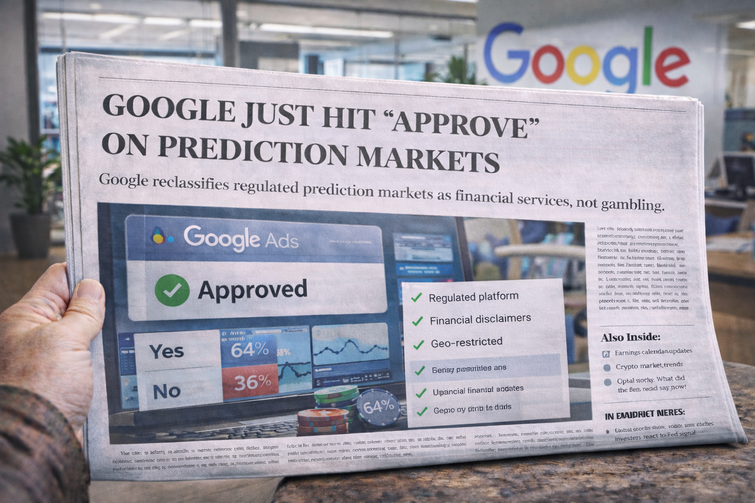 Google Officially Categorizes Prediction Markets as Finance, Not Gambling -  DeFi Rate