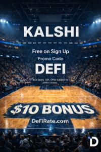 Kalshi promo referral code DEFI for $10 free trade