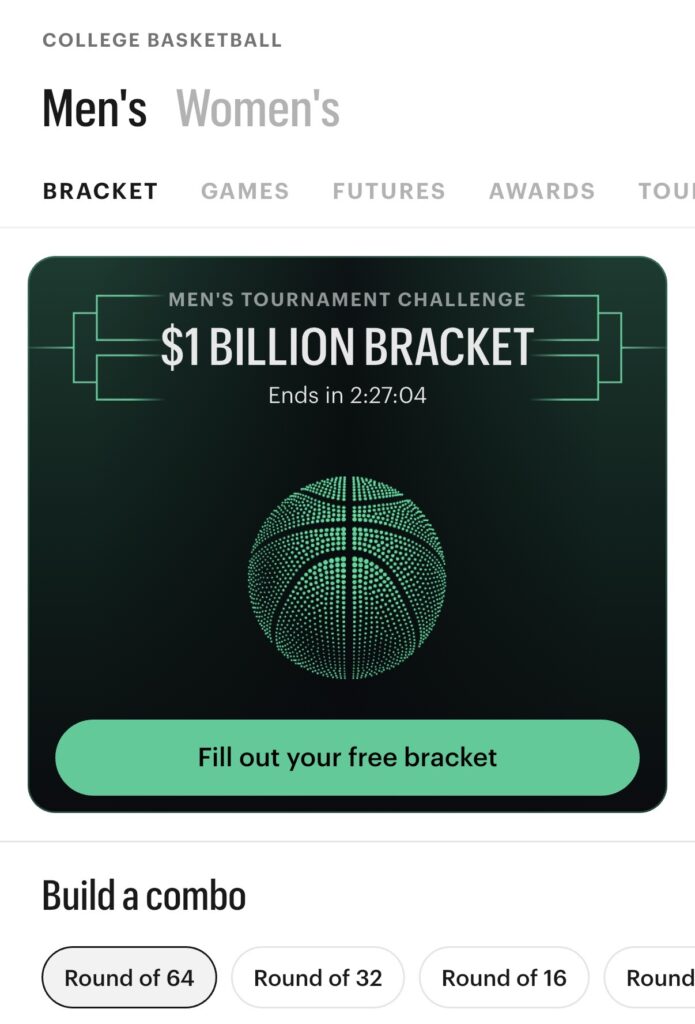 Kalshi $1 Billion Perfect March Madness Bracket Deadline Nears