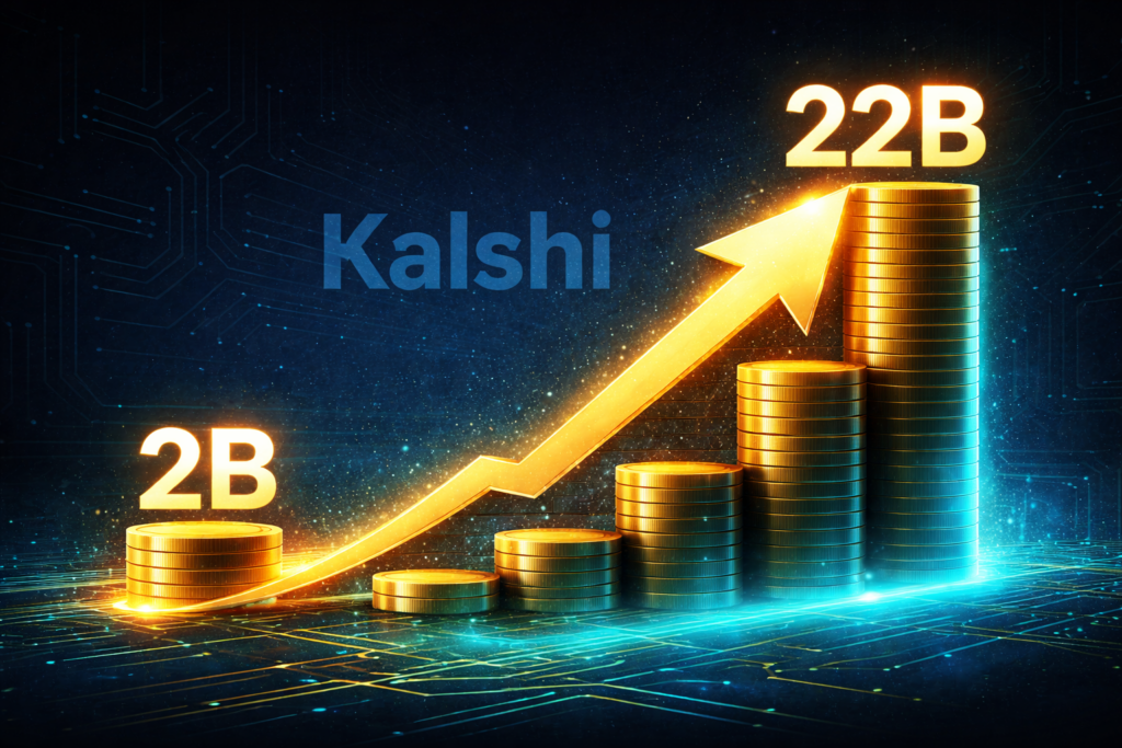 Kalshi’s valuation has surged from $2 billion to $22 billion in nine months as trading volumes, institutional demand, and sports-driven activity accelerate growth across prediction markets