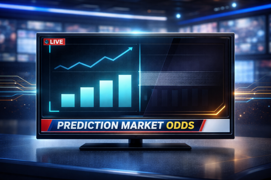 Kalshi forecasts will appear in branded graphics across Fox News Media platforms as part of a sponsored integration, though the data will not be used in political or election coverage