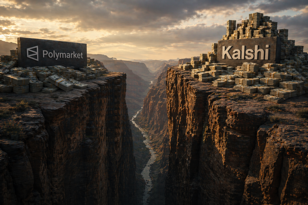 Polymarket 15 billion valuation kalshi leads