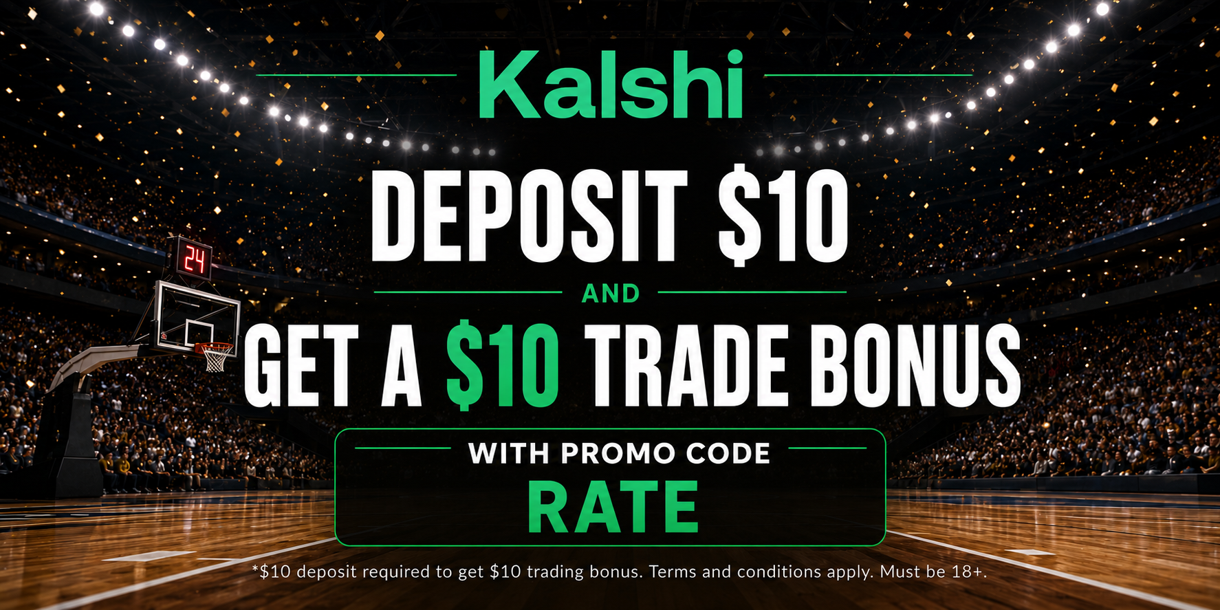 Kalshi promo code RATE for $10 trading bonus