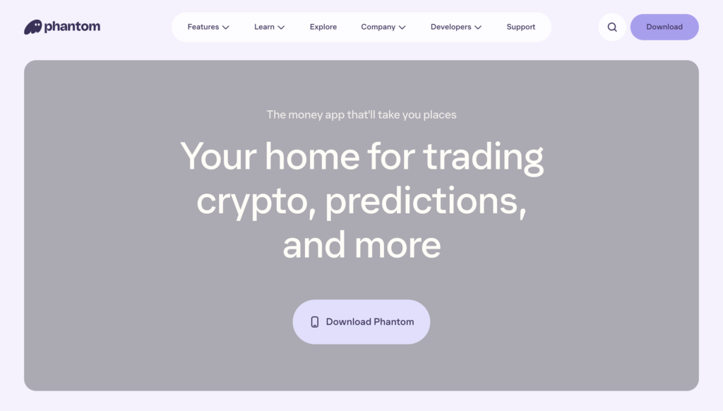 phantom wallet home page