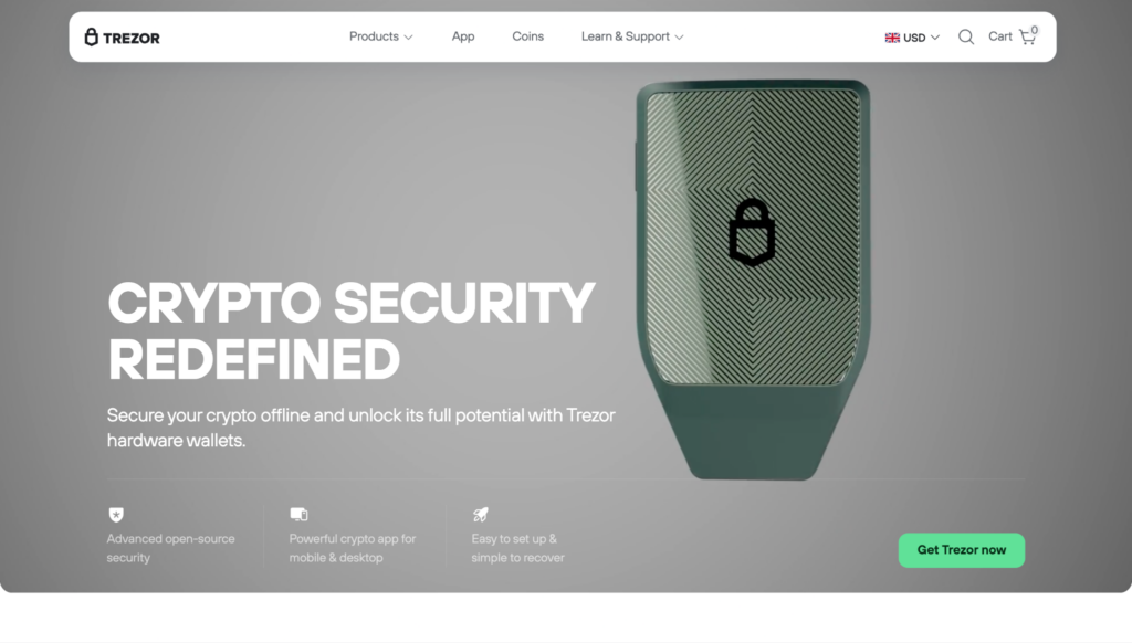 trezor wallet home page