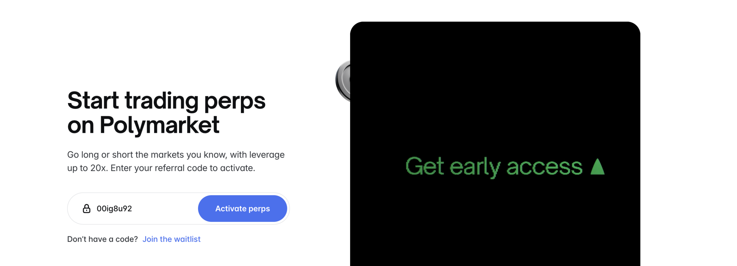 How to use Polymarket perps access code