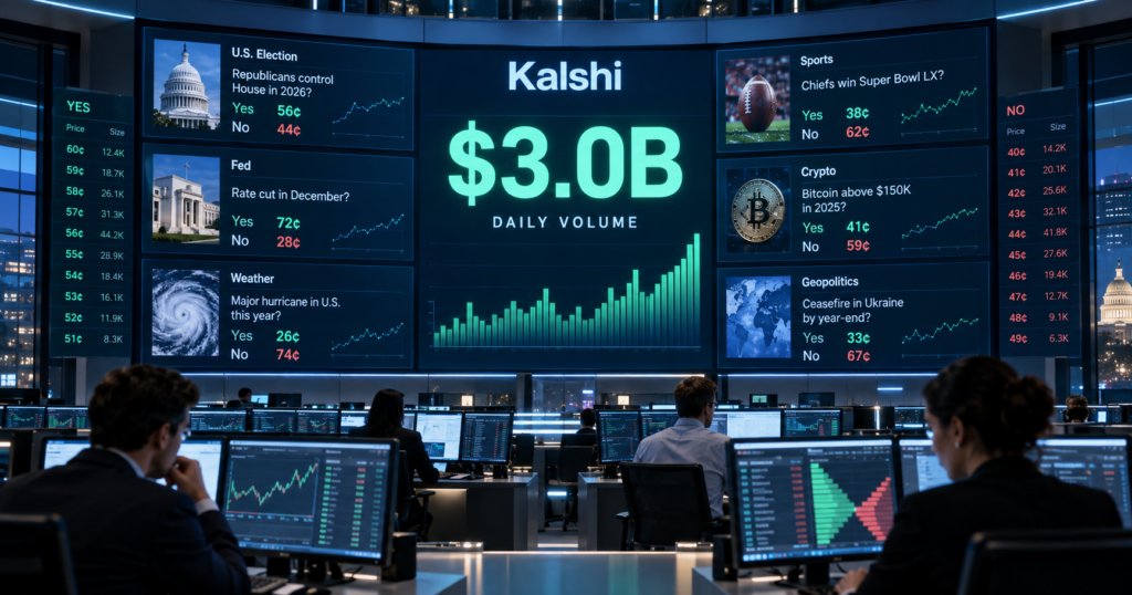Kalshi hits new record, with $3 billion in daily volume